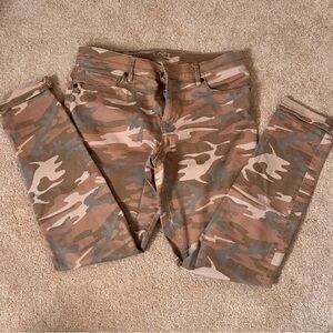 LOFT Beige Camouflage Relaxed Skinny Jeans